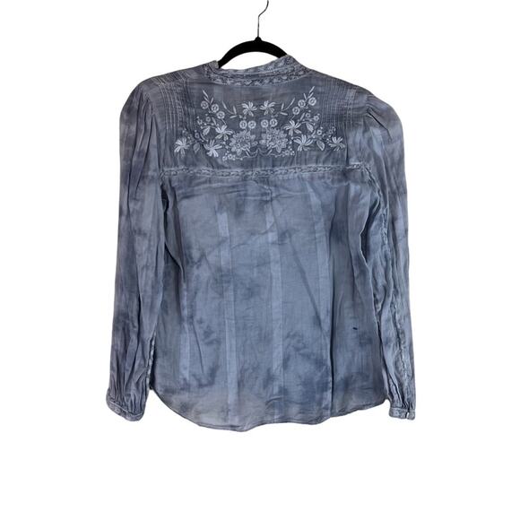 LoveShackFancy Ronda Tie-Dye Button Down Embroidery Top Size Small - Picture 4 of 6
